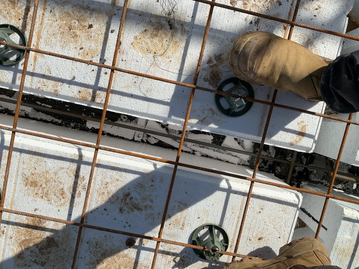 Cleaning required to waffle pods, recorded during a slab pre-pour inspection in Leppington